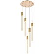 Elegant Lighting Weston 5-Light Modern Metal and Crystal Pendant in Satin Gold