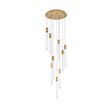 Elegant Lighting Weston 9-Lights Modern Metal and Crystal Pendant in Satin Gold