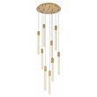 Elegant Lighting Weston 9-Lights Modern Metal and Crystal Pendant in Satin Gold
