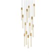 Elegant Lighting Weston 13-Lights Modern Metal and Crystal Pendant in Satin Gold