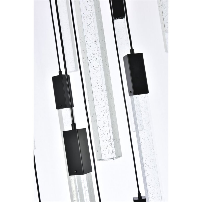 Elegant Lighting Weston 16-Lights Modern Metal and Crystal Pendant in Black