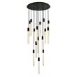Elegant Lighting Weston 16-Lights Modern Metal and Crystal Pendant in Black