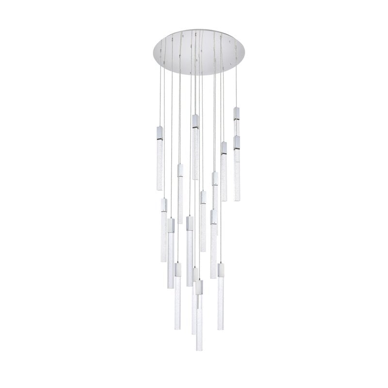 Elegant Lighting Weston 16-Lights Modern Metal and Crystal Pendant in Chrome