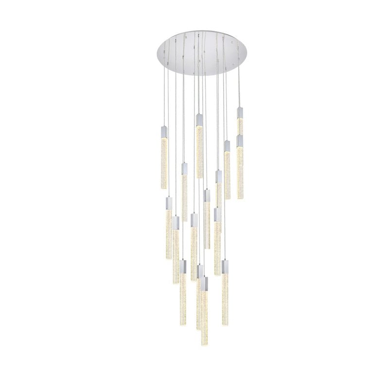 Elegant Lighting Weston 16-Lights Modern Metal and Crystal Pendant in Chrome