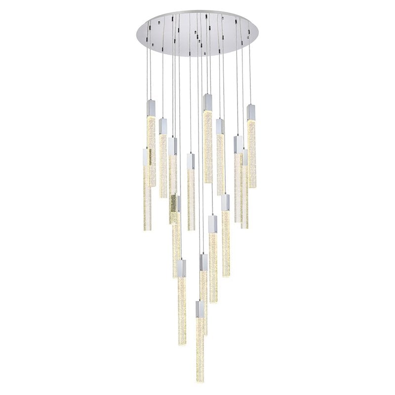Elegant Lighting Weston 16-Lights Modern Metal and Crystal Pendant in Chrome