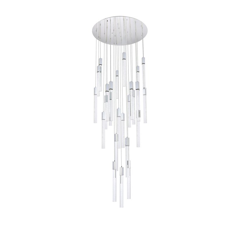 Elegant Lighting Weston 25-Lights Modern Metal and Crystal Pendant in Chrome