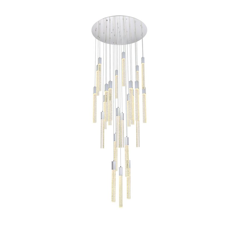 Elegant Lighting Weston 25-Lights Modern Metal and Crystal Pendant in Chrome