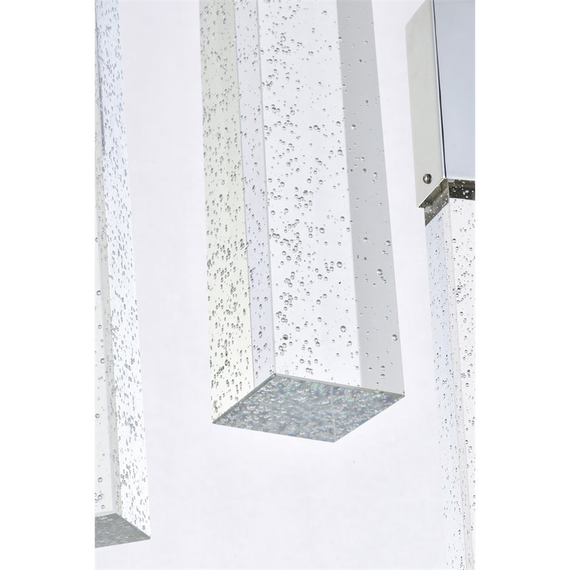 Elegant Lighting Weston 25-Lights Modern Metal and Crystal Pendant in Chrome