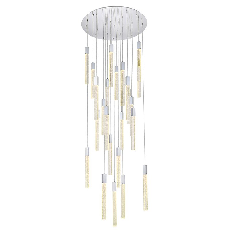 Elegant Lighting Weston 25-Lights Modern Metal and Crystal Pendant in Chrome