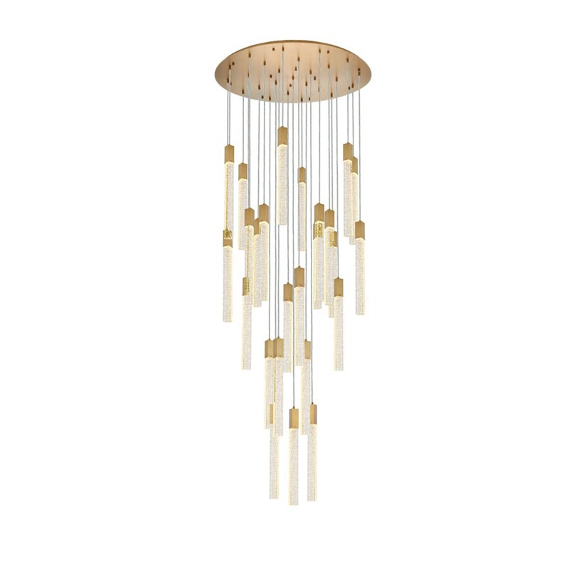 Elegant Lighting Weston 25-Lights Modern Metal and Crystal Pendant in Satin Gold