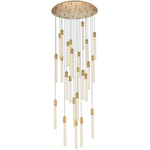 Elegant Lighting Weston 25-Lights Modern Metal and Crystal Pendant in Satin Gold
