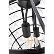 Elegant Lighting Nordic 7 Lights Iron and Crystal Chandelier in Black