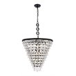 Elegant Lighting Nordic 7 Lights Iron and Crystal Chandelier in Black