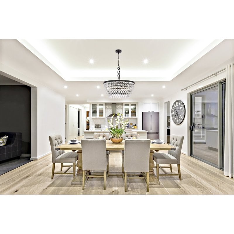 Elegant Lighting Nordic 6 Lights Iron and Crystal Chandelier in Black