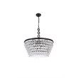 Elegant Lighting Nordic 6 Lights Iron and Crystal Chandelier in Black