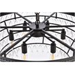 Elegant Lighting Nordic 6 Lights Iron and Crystal Chandelier in Black