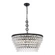 Elegant Lighting Nordic 6 Lights Iron and Crystal Chandelier in Black