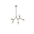 Elegant Lighting Cavoli 5 Lights Iron and Glass Chandelier in Brass