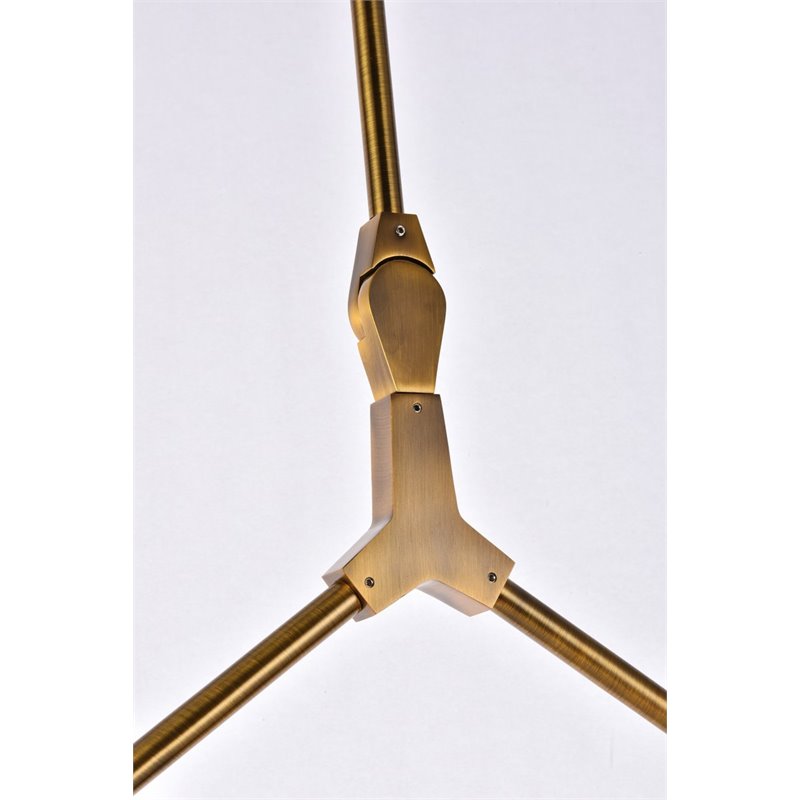 Elegant Lighting Cavoli 5 Lights Iron and Glass Chandelier in Brass