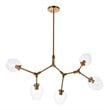 Elegant Lighting Cavoli 5 Lights Iron and Glass Chandelier in Brass