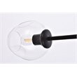 Elegant Lighting Cavoli 7 Lights Iron and Glass Chandelier in Black