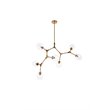 Elegant Lighting Cavoli 7 Lights Iron and Glass Chandelier in Brass