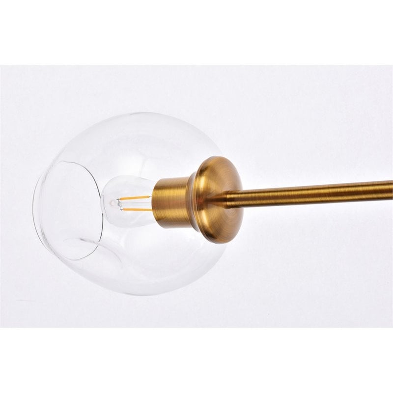 Elegant Lighting Cavoli 7 Lights Iron and Glass Chandelier in Brass