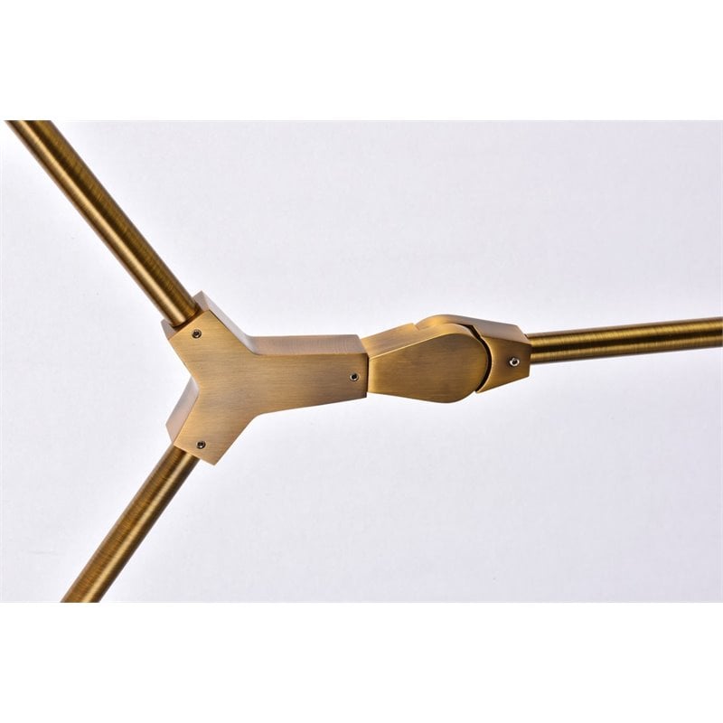 Elegant Lighting Cavoli 7 Lights Iron and Glass Chandelier in Brass