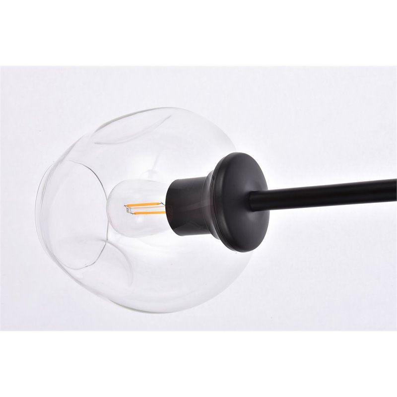 Elegant Lighting Cavoli 11 Lights Iron and Glass Chandelier in Black