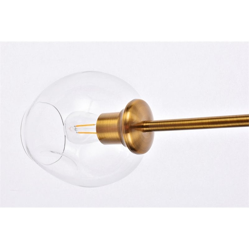 Elegant Lighting Cavoli 11 Lights Iron and Glass Chandelier in Brass
