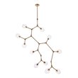 Elegant Lighting Cavoli 11 Lights Iron and Glass Chandelier in Brass