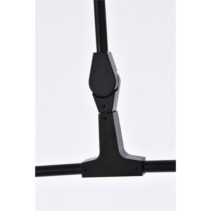 Elegant Lighting Cavoli 9 Lights Iron and Glass Chandelier in Black