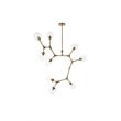 Elegant Lighting Cavoli 9 Lights Iron and Glass Chandelier in Brass