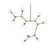Elegant Lighting Cavoli 9 Lights Iron and Glass Chandelier in Brass