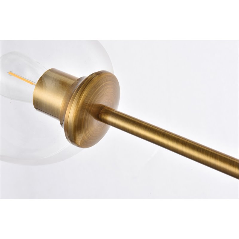Elegant Lighting Cavoli 9 Lights Iron and Glass Chandelier in Brass
