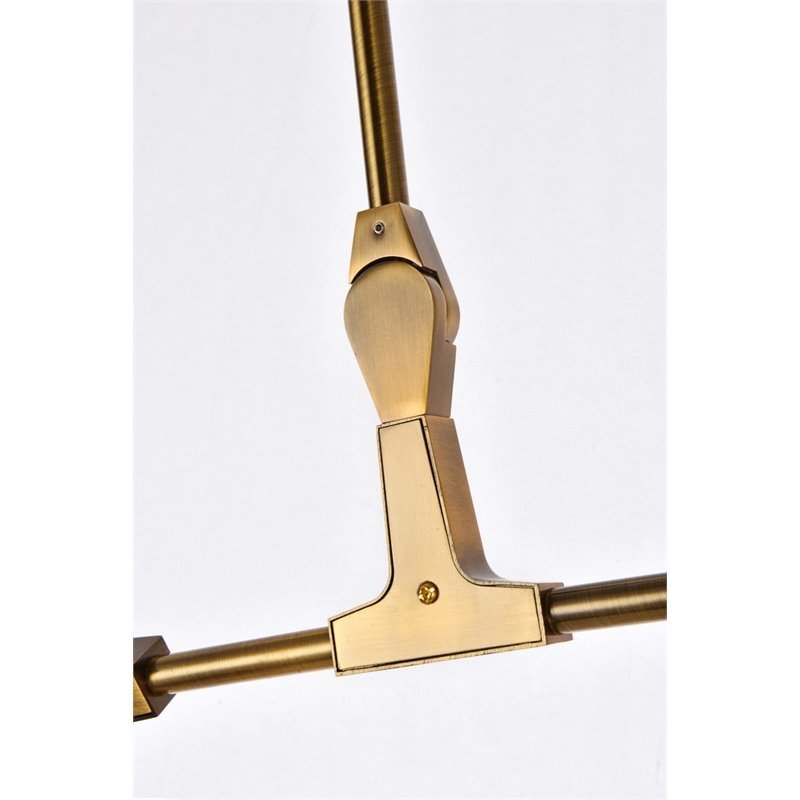Elegant Lighting Cavoli 9 Lights Iron and Glass Chandelier in Brass