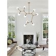 Elegant Lighting Cavoli 9 Lights Iron and Glass Chandelier in Brass