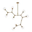 Elegant Lighting Cavoli 9 Lights Iron and Glass Chandelier in Brass