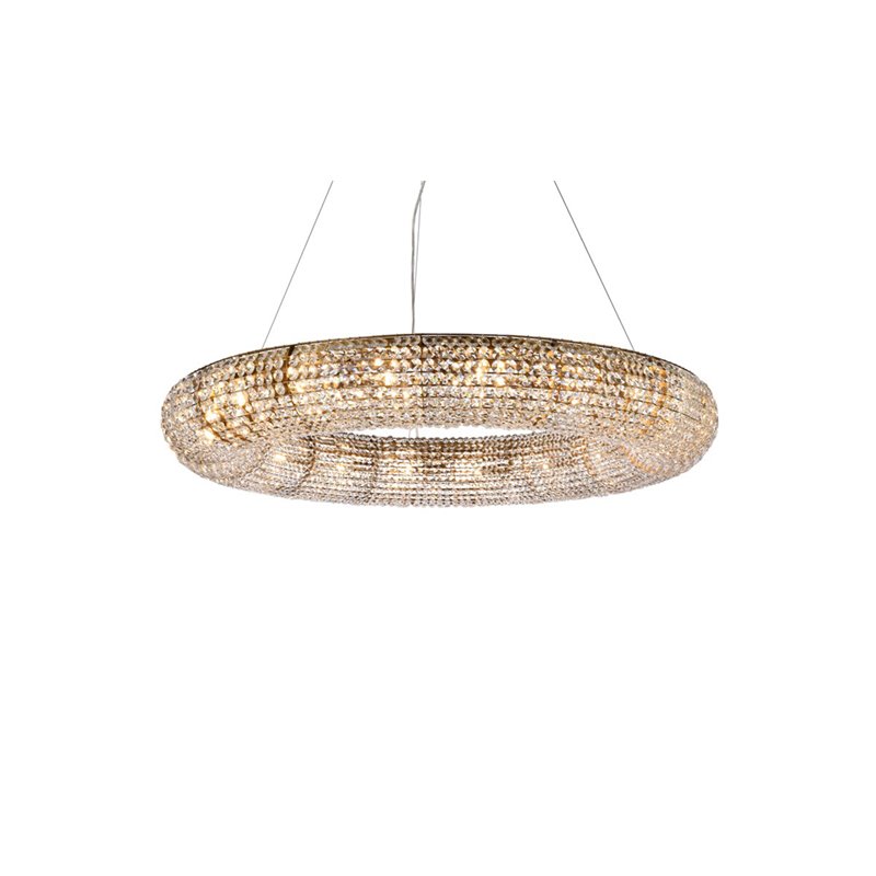 Elegant Lighting Paris 18 Lights Iron and Crystal Chandelier in Gold