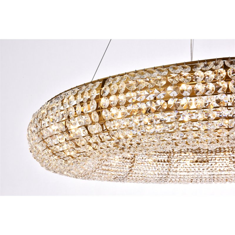 Elegant Lighting Paris 18 Lights Iron and Crystal Chandelier in Gold