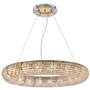 Elegant Lighting Paris 18 Lights Iron and Crystal Chandelier in Gold