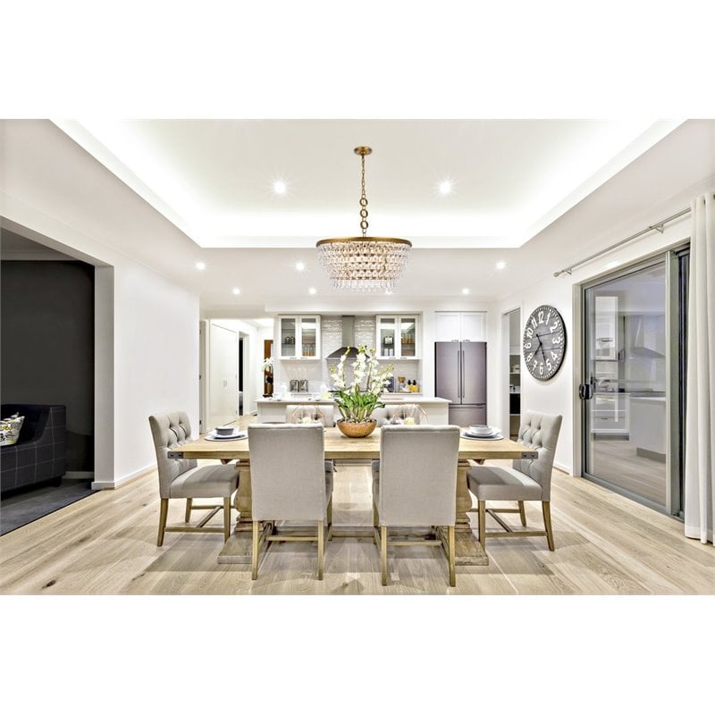 Elegant Lighting Nordic 6 Lights Iron and Crystal Chandelier in Brass