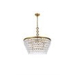 Elegant Lighting Nordic 6 Lights Iron and Crystal Chandelier in Brass
