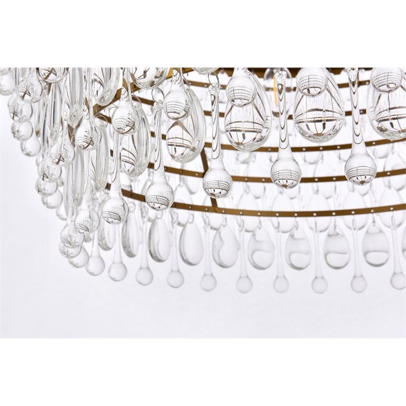 Elegant Lighting Nordic 6 Lights Iron and Crystal Chandelier in Brass