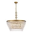 Elegant Lighting Nordic 6 Lights Iron and Crystal Chandelier in Brass