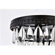 Elegant Lighting Nordic 1 Light Iron and Crystal Flush Mount in Black