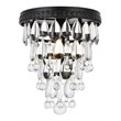 Elegant Lighting Nordic 1 Light Iron and Crystal Flush Mount in Black