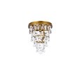 Elegant Lighting Nordic 1 Light Iron and Crystal Flush Mount in Brass