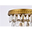 Elegant Lighting Nordic 1 Light Iron and Crystal Flush Mount in Brass