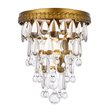 Elegant Lighting Nordic 1 Light Iron and Crystal Flush Mount in Brass